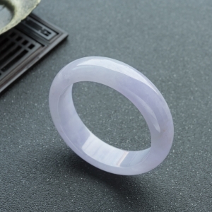 56.5mm糯冰种紫罗兰翡翠平安镯