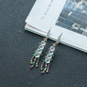 18K冰种翡翠耳坠