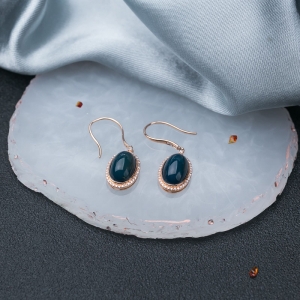 18K天空蓝多米蓝珀耳坠