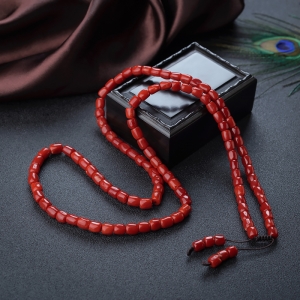 沙丁珊瑚桶珠108佛珠