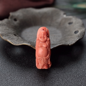 MOMO珊瑚弥勒佛吊坠