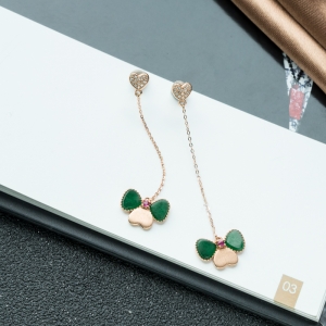 18K糯冰种深绿翡翠耳坠
