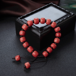 MOMO珊瑚桶珠单圈手串