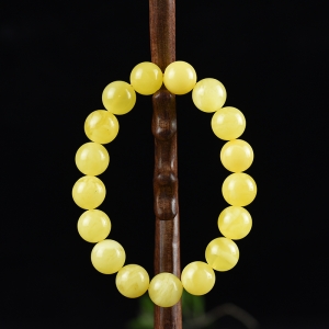 12mm鸡油黄蜜蜡单圈手串