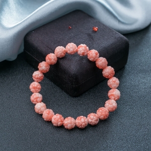 深水珊瑚莲花珠单圈手串