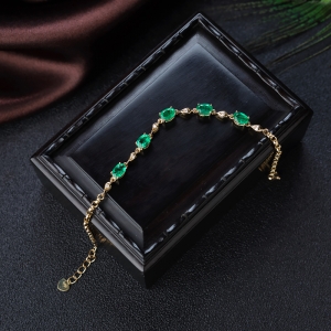 18K亮绿祖母绿手链