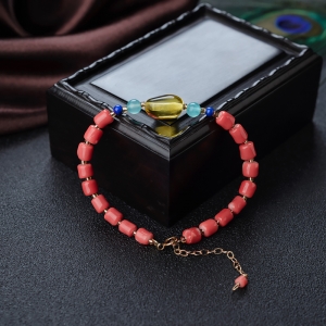 MOMO珊瑚桶珠手链