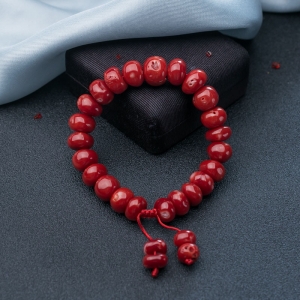 阿卡珊瑚鼓珠单圈手串