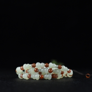 籽料和田白玉福禄项链