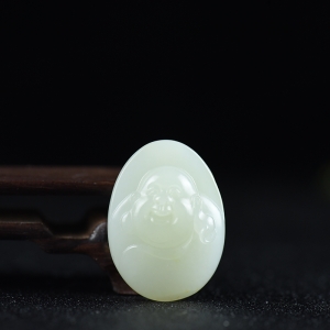 籽料和田白玉弥勒佛吊坠