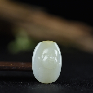 籽料和田白玉弥勒佛吊坠