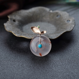 18K冰飘料南红平安扣吊坠