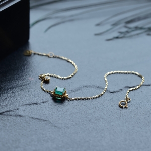 18K蓝绿祖母绿手链