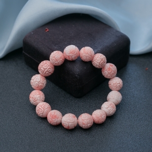 深水珊瑚回纹珠单圈手串