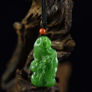 山料和田碧玉喜上眉梢吊坠