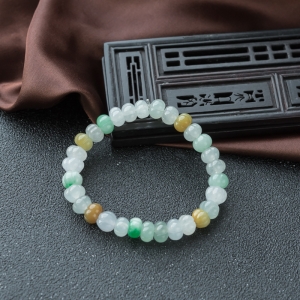 糯冰种翡翠单圈手串