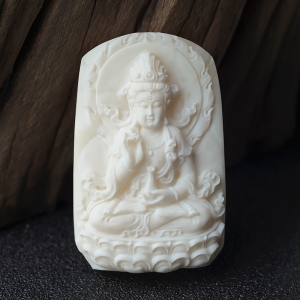 象牙白白蜜观音吊坠