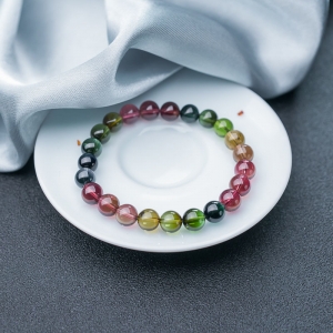 8mm彩虹碧玺单圈手串