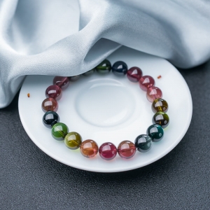 9.5mm彩虹碧玺单圈手串