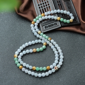 7mm糯冰种翡翠108佛珠
