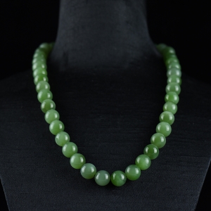 11mm山料和田碧玉猫眼项链