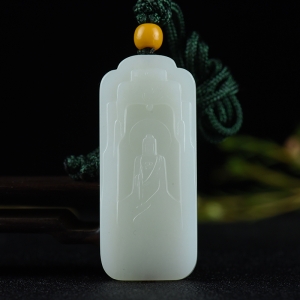 籽料和田白玉佛佑吊坠