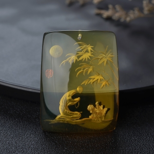 墨西哥蓝珀悟道吊坠