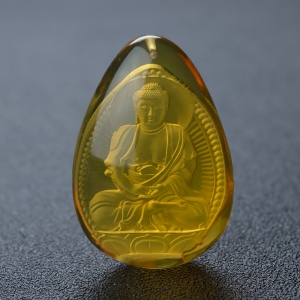 墨西哥蓝珀佛吊坠