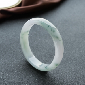 59.5mm糯种飘花翡翠平安镯