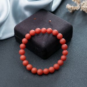 8mm柿子红南红单圈手串