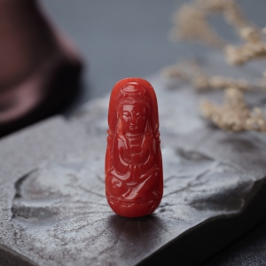 阿卡珊瑚观音吊坠