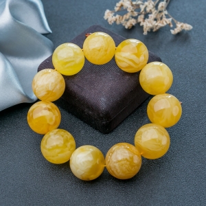 22mm白花蜜蜡单圈手串