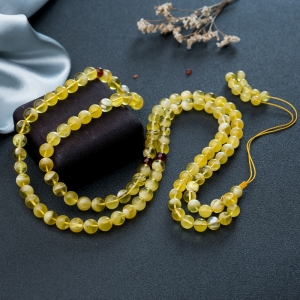 8.5mm白花蜜蜡108佛珠