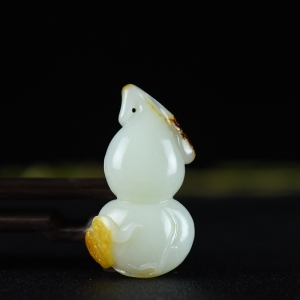 山流水料和田白玉福禄吊坠