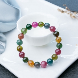 9.5mm彩虹碧玺单圈手串