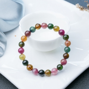 8mm彩虹碧玺单圈手串