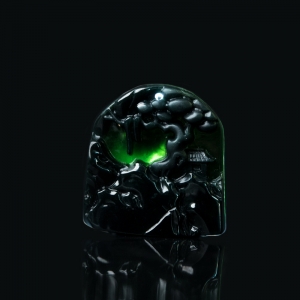 糯冰种墨翠青山远黛吊坠