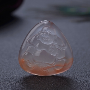 冰飘料南红弥勒佛吊坠