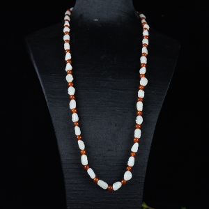 籽料和田白玉十八罗汉项链