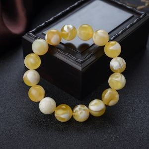 12mm白花蜜蜡单圈手串