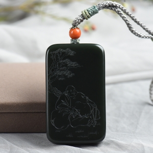 山料和田青玉弥勒佛吊坠