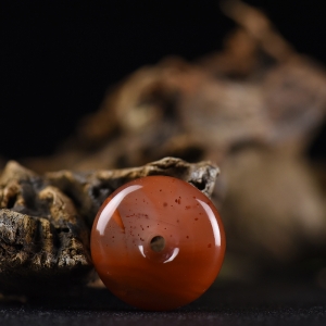 冰飘南红平安扣吊坠