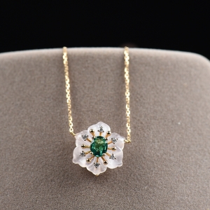 18K鲜绿色祖母绿项链