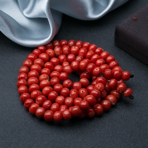 阿卡珊瑚鼓珠108佛珠