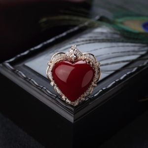 18K阿卡牛血红珊瑚两用款