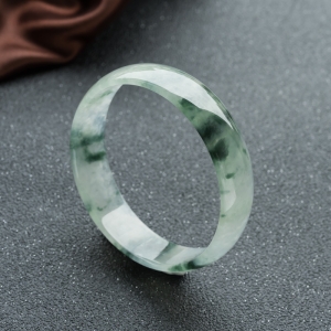 49mm糯冰种飘花翡翠平安镯