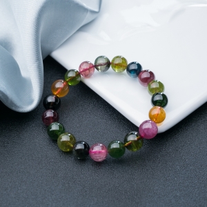 10mm彩虹碧玺单圈手串
