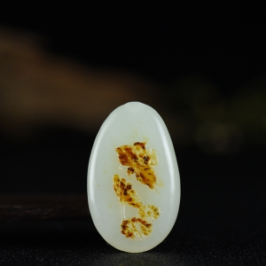 山料和田白玉蝶恋花吊坠