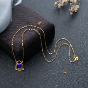 18K天蓝色青金石项链