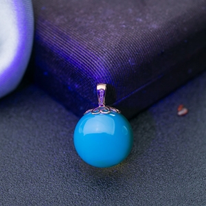 18K墨西哥蓝珀吊坠